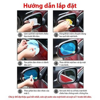 Bộ 2 Miếng Dán Chống Bám Nước Gương Chiếu Hậu Xe Hơi Smart Auto