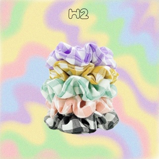 ( h2storee ) Chun buộc tóc Scrunchies gingham caro