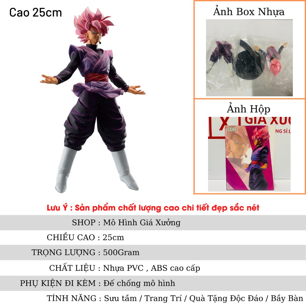 Mô hình Dragon Ball SonGoku Black super saiyan rose kiêu ngạo cao 25cm - figure mô hình 7 viên ngọc rông