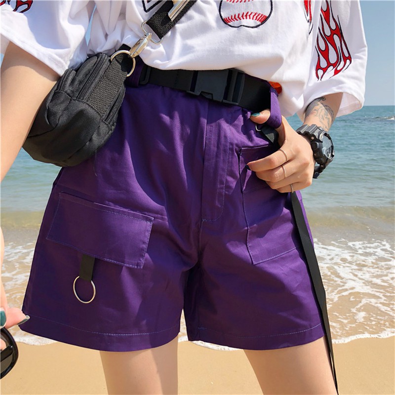 [order, ảnh thật ở cuối, kèm belt] quần casual ulzzang, quần đùi ulzzang, belt gài ulzzang, quần đùi