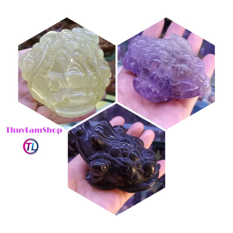 Tỳ hưu tài phong thủy ( cóc 3 chân tài lộc) đá có nhiều màu