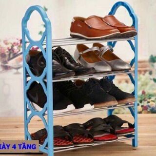 Kệ dép 4 tầng thanh sắt màu