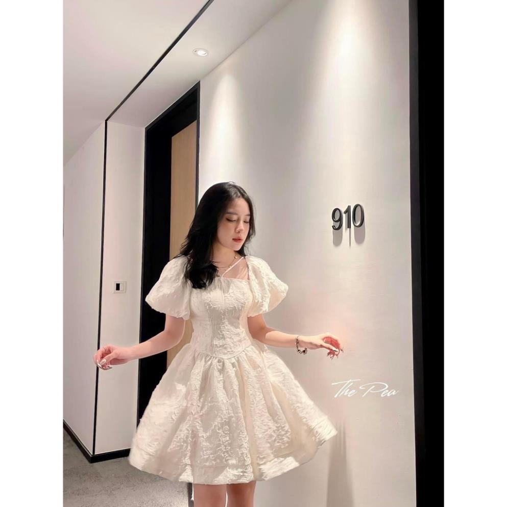Đầm Hoa Nổi Xòe Tay Phồng Cho Nàng - YUME Y0563