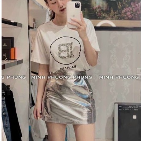 Chân váy da mềm khóa sau hàng QCL1