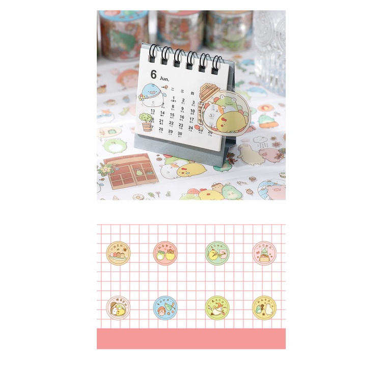 1 Cuộn sticker chất liệu nhựa trong suốt hình dán siêu dễ thương