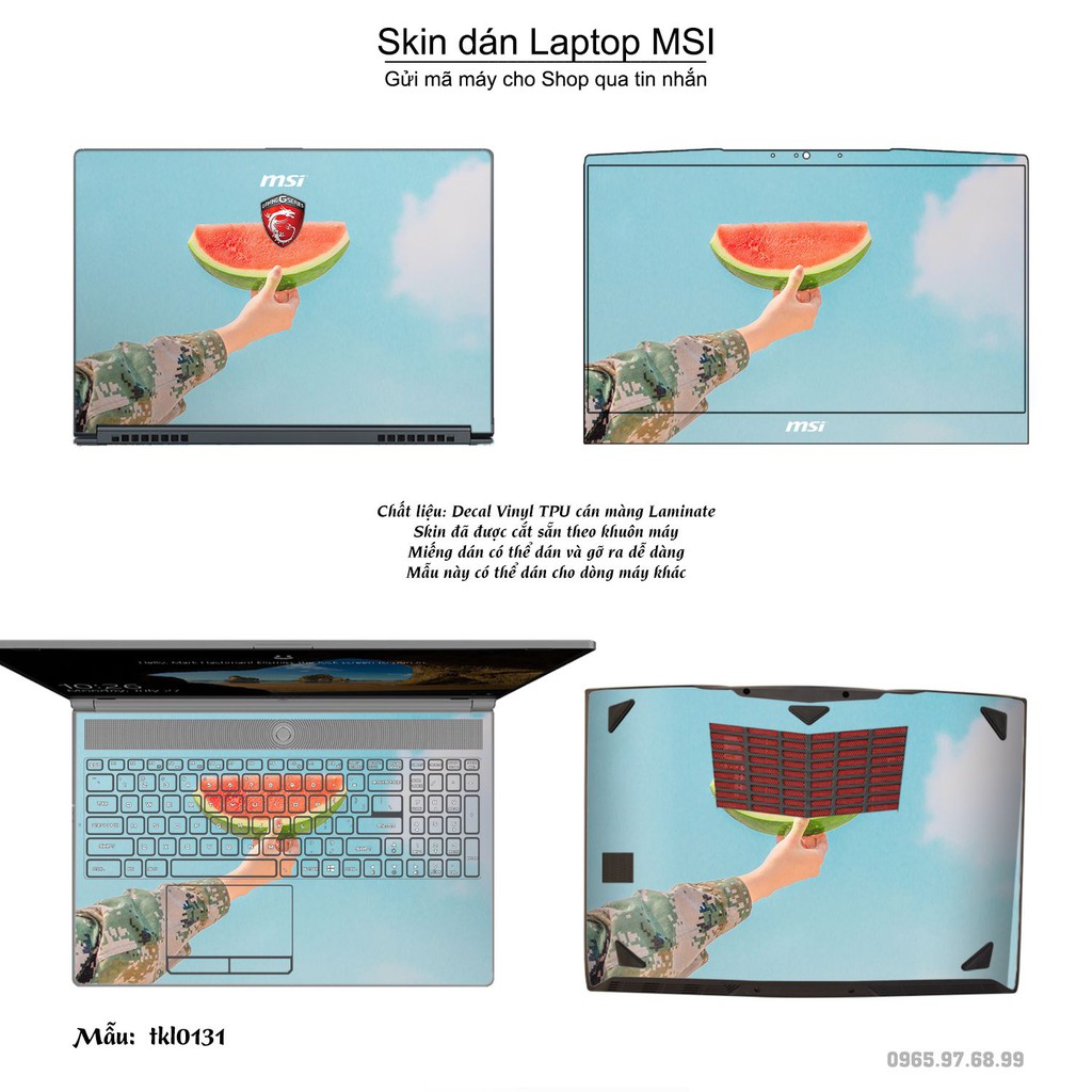 Skin dán Laptop MSI in hình thiết kế nhiều mẫu 3 (inbox mã máy cho Shop)