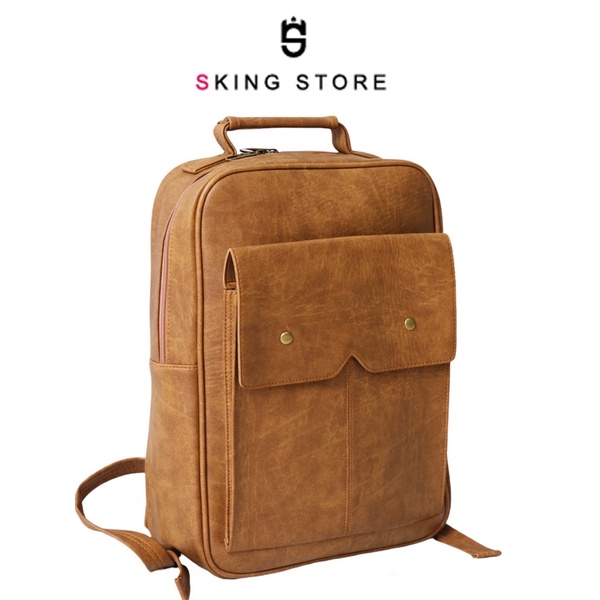 Balo,Ba lô chứa laptop đi làm đi học da cao cấp chống nước chứa vừa laptop 14 inch