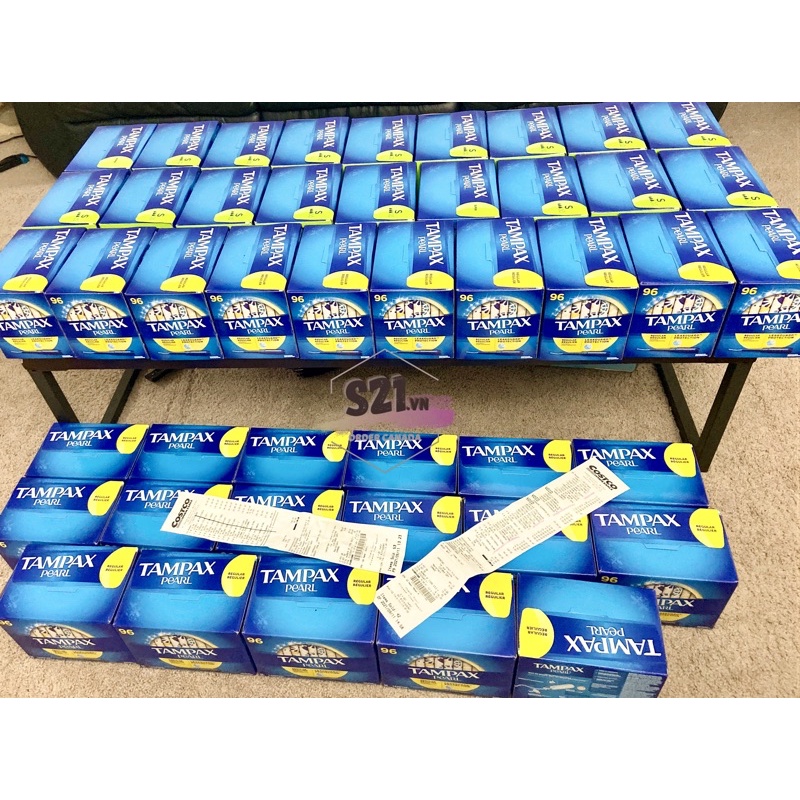 [Bill Costco Ở Ảnh] Băng Vệ Sinh Tampon Dạng Ống | Que Không Mùi Tampax Pearl Leakguard Protection Size Regular Và Super