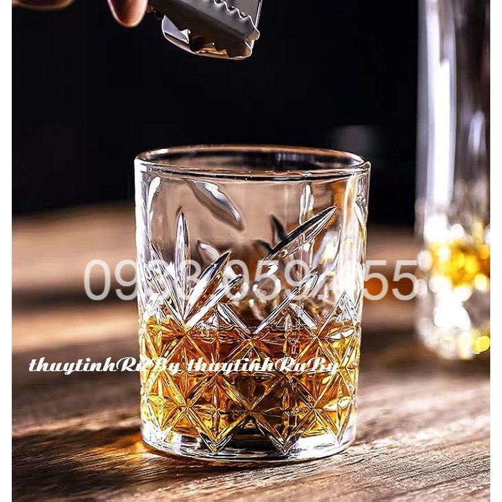 Ly uống rượu Tây thủy tinh pha lê cao cấp viền nhũ vàng, cốc uống rượu whisky wine glass