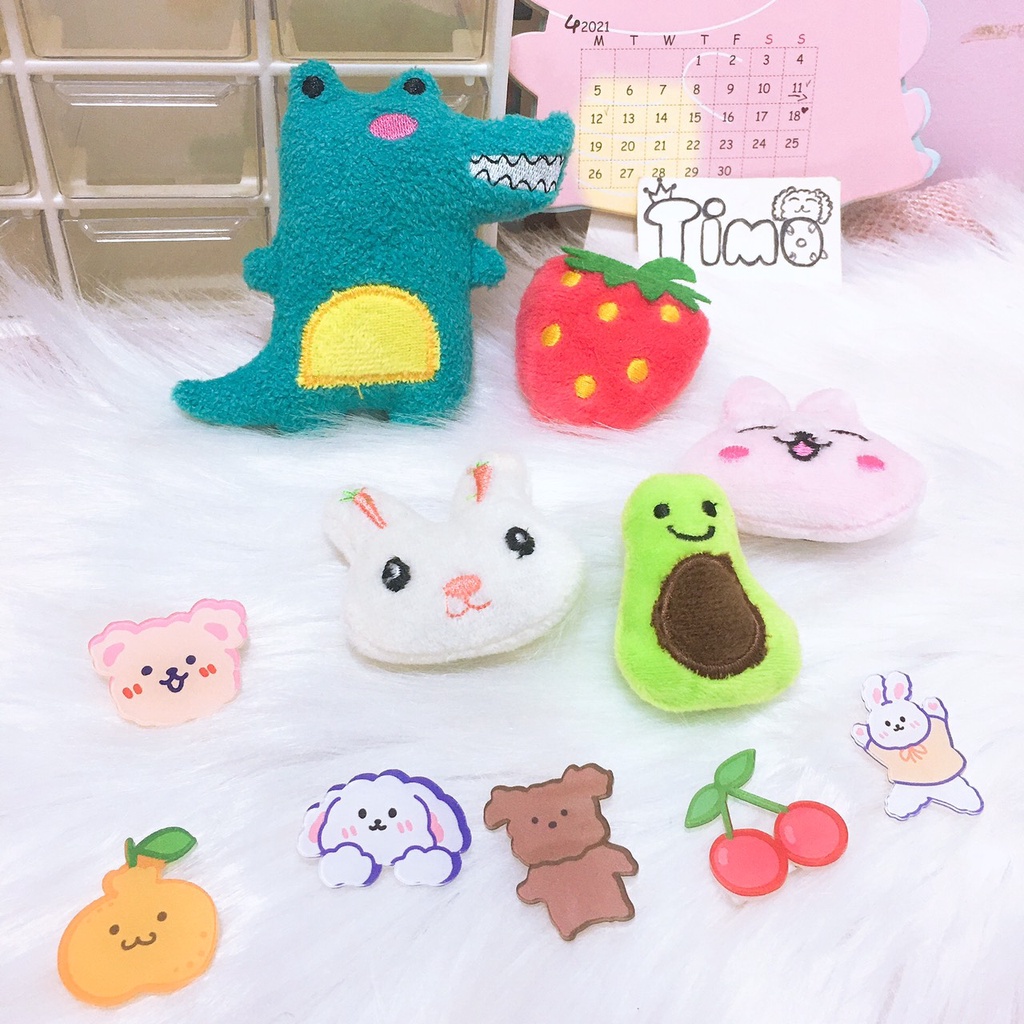 Ghim Cài Áo Balo Cặp Bông Sticker Cute PK32