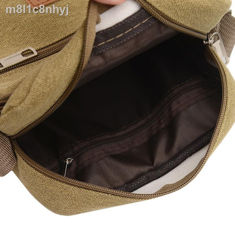 túi đeo vai vải mới của nam giới vuông nhỏ nhiều dây kéo giản dị cổ điển kinh doanh ba lô chéo đựng tiền xu | BigBuy360 - bigbuy360.vn