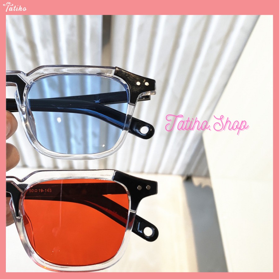 Kính Râm Unisex Nam Nữ, Kính Mát Cao Cấp Gọng Nhựa Trong Khuôn Vuông Phong Cách Trẻ Trung Thời Trang Âu Mỹ - Mã MK016