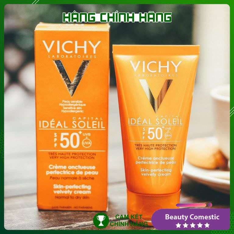 [100% CHÍNH HÃNG] Kem Chống Nắng Không Gây Nhờn Rít Không Màu SPF50 Vichy Capital Soleil (50ml)