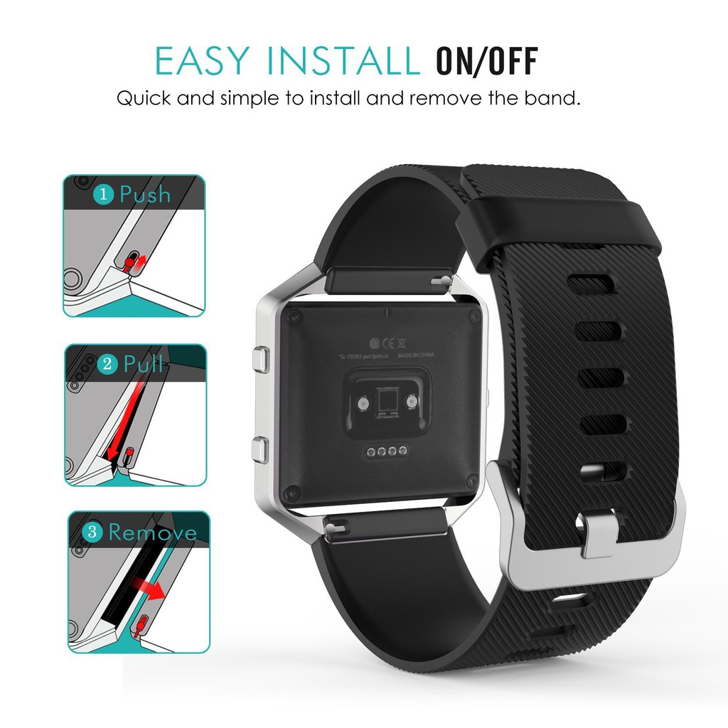 Set 2 Dây Đeo Silicon Thay Thế Cho Đồng Hồ Thông Minh Fitbit Blaze