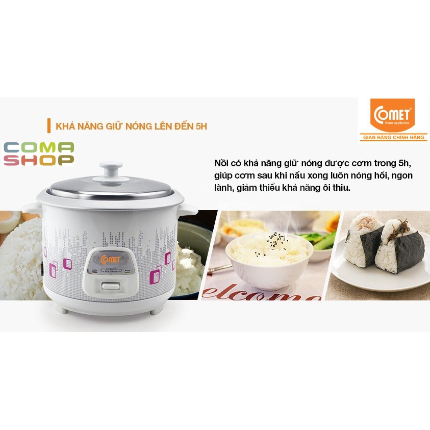 [Mã ELFLASH5 giảm 20K đơn 50K] CM8019 - NỒI CƠM ĐIỆN NẮP RỜI COMET 1.8L - BẢO HÀNH CHÍNH HÃNG 12 THÁNG | BigBuy360 - bigbuy360.vn