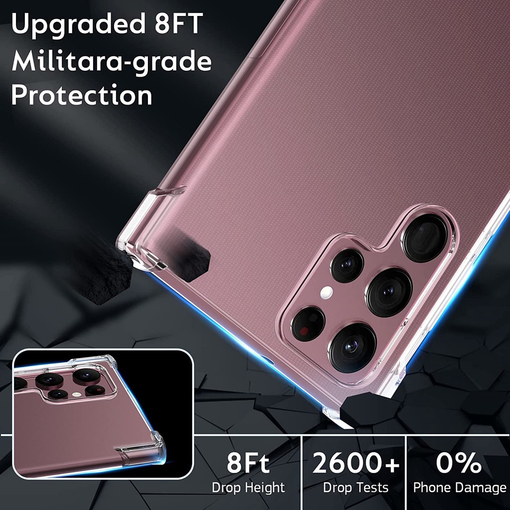 Ốp điện thoại JANSIN TPU siêu mỏng trong suốt dành cho Samsung Galaxy S22 Ultra S22 S22