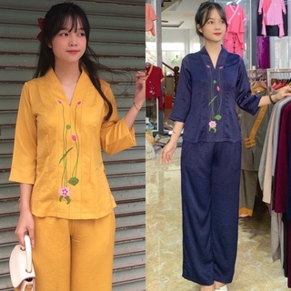 Đồ Lam Đi Chùa # Bà Lai Lụa Đũi Cao Cấp