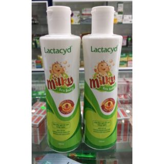T8/22 Lactacyd milky chai dung dịch sữa thể tích 250 ml tắm trẻ em