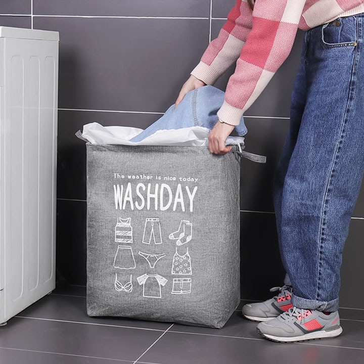 Túi đựng quần áo chăn màn bằng vải không dệt, Giỏ đựng đồ dùng gia đình đa năng washday gấp gọn xinh xắn 88307