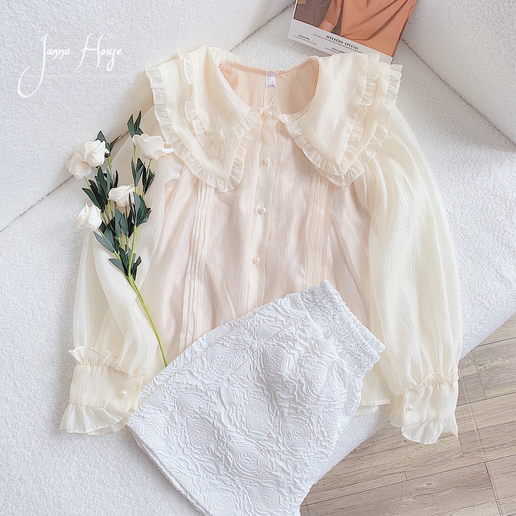 [Mã SKAMFSW175 giảm 10K đơn 50K] [ẢNH THẬT] - Áo sơ mi tiểu thư cổ ren hai lớp ulzzang - SM25 - jannahouse | BigBuy360 - bigbuy360.vn
