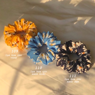 Đồ cột tóc vải lụa hoạ tiết hoa cúc🌼