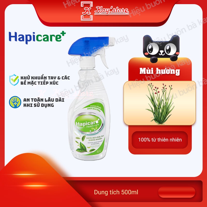 [Sả Hoa Hồng] Dung dịch rửa tay khô HapiCare+ (500ml)