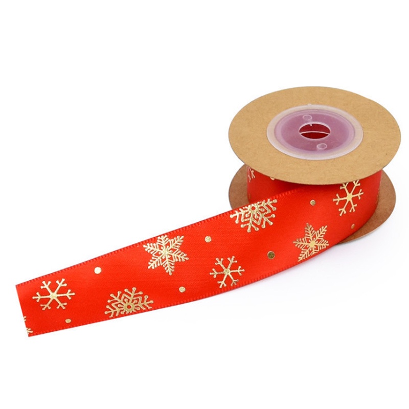 Cuộn Dây Ruy Băng Bằng Vải Satin Mạ Đồng 25mm (10 Yards) Dùng Gói Quà Giáng Sinh