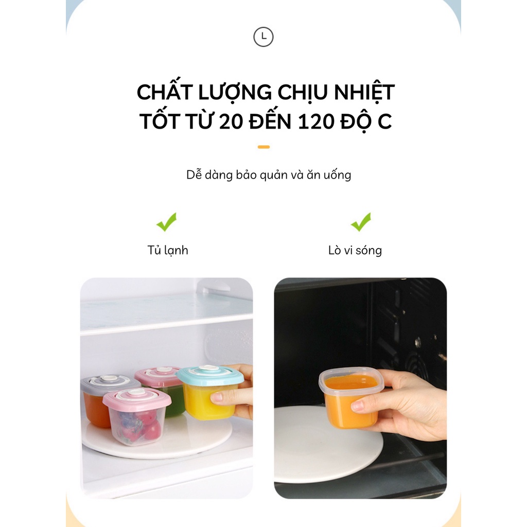 Hộp Trữ Đông Misuta 120ml Đựng Đồ Ăn Dặm Cho Bé (Có Nút Ghi Nhớ Ngày Tháng)