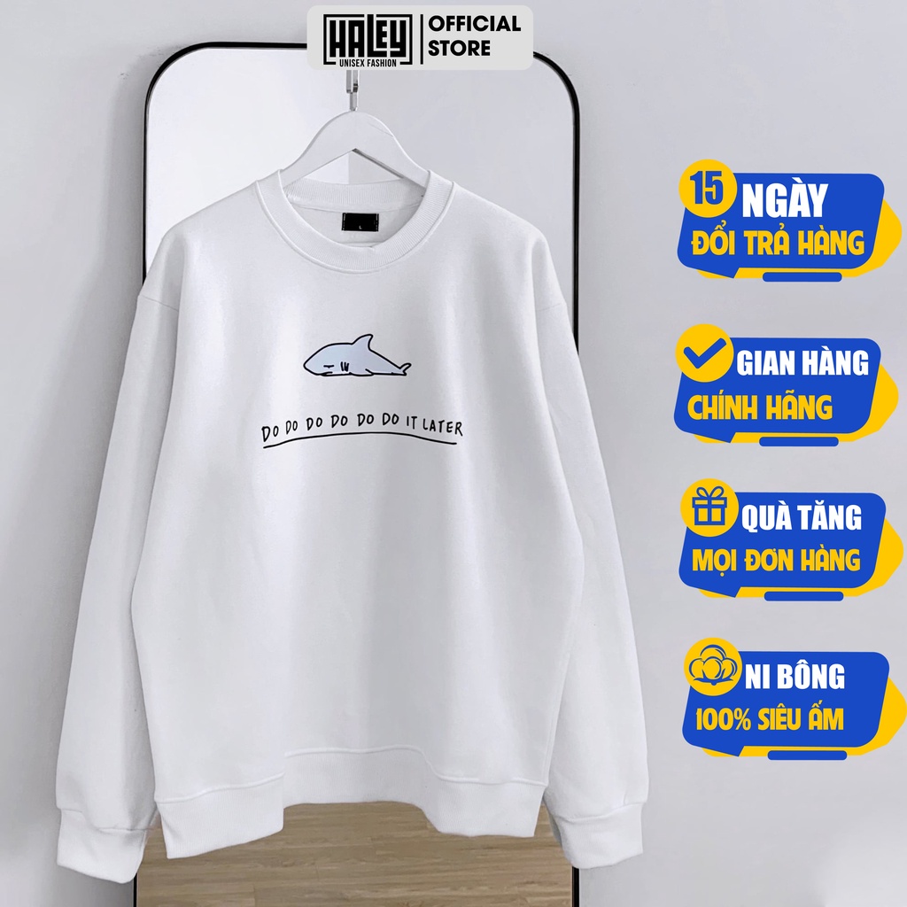 Áo Sweater Nam Nữ Shark HALEY unisex Hàn Quốc cá tính mã HD354 Hoodie không mũ cao cấp