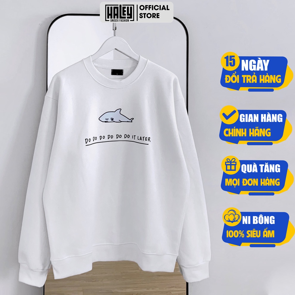 Áo Sweater Nam Nữ Shark HALEY unisex Hàn Quốc cá tính mã HD354 Hoodie không mũ cao cấp | BigBuy360 - bigbuy360.vn