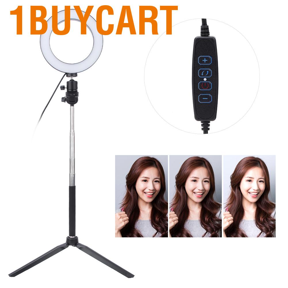 1buycart New 6  USB Cameras Selfie Ring Light LED Fill Desktop Tripod Stick