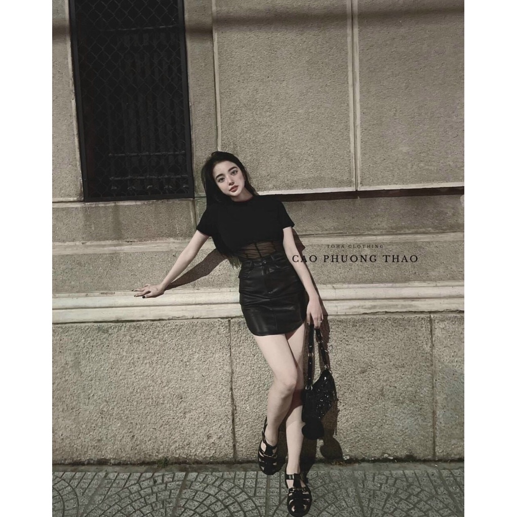 Set Bộ Áo Dài Tay Chân Váy Da Đẹp Cho Cô Nàng Cá Tính Thời Trang Phong Cách Quyến Rũ Nhưng Vẫn Đủ Kín Đáo