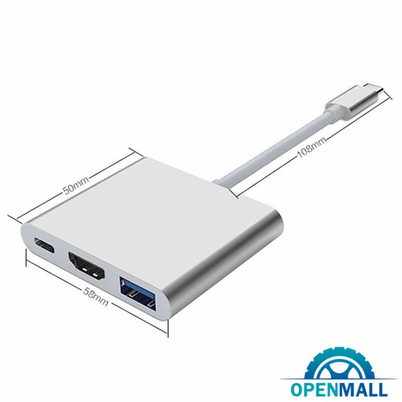 Bộ chuyển đổi 3 cổng OM Type C USB 3.1 - USB-C 4K HDMI USB 3.0 cho Apple Macbook