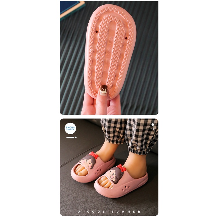 Dép quai ngang AMILA đế mềm họa tiết hoạt hình thời trang mùa hè tùy chọn màu sắc cho bé gái