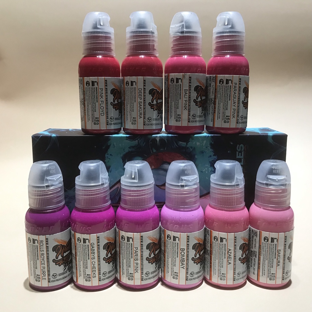 Mực xăm tattoo World Famous tông màu HỒNG (PINK) chai 1oz