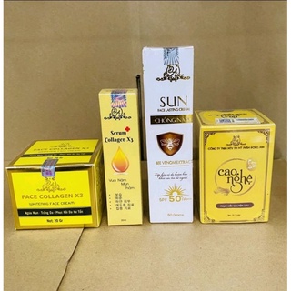 Combo face+serum +chống nắng +cao nghệ collagen x3 mp đông anh chính hãng