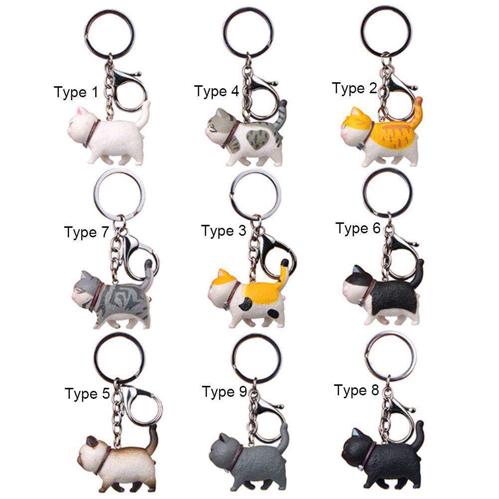MIHAN1 Cute Key Rings Cat Bag Charm Keychain Creative Car Chains Keyrings Pendant