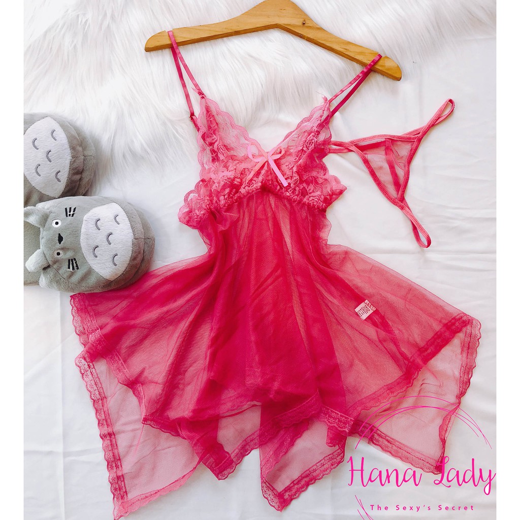 Váy ngủ 2 dây, đồ ngủ sexy gợi cảm siêu mỏng xuyên thấu quyến rũ VN012