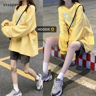 áo nỉ Tay Dài Dáng Rộng Phong Cách Ulzzang