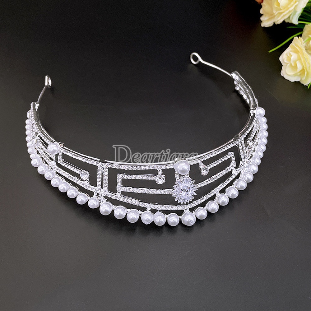 Vương Miện Đính Đá Zircon Siêu Lấp Lánh Mới Cho Cô Dâu