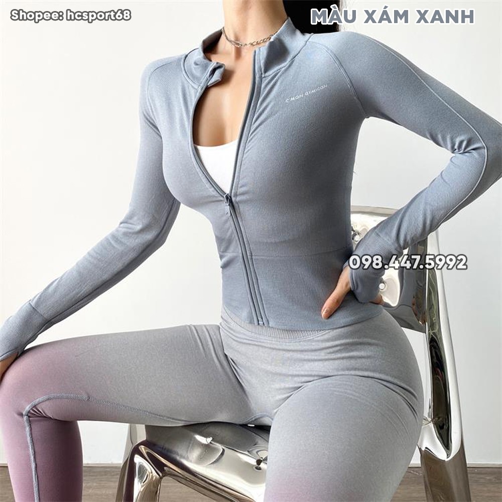 Áo Khoác Nữ AK03 C'Mon Gymicon Tập Thể Thao Gym Yoga Cao Cấp, Phom Ôm Vải Dệt Siêu Co Giãn, Chất Vải Đanh Đẹp. HcSport68