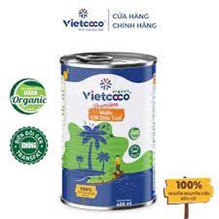 Combo 2 lon Nước cốt dừa tươi Vietcoco Lon 400ml