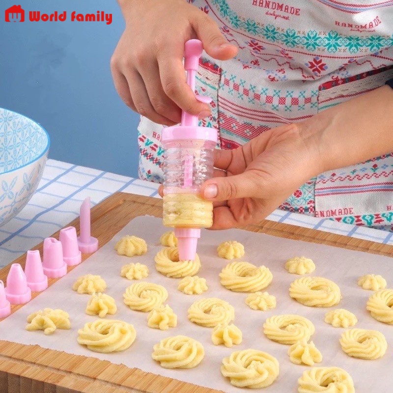 [Voucher &amp; Dịch vụ]  Bộ ống đui bắt bánh quy, kem (1 ống bơm và 8 đui nhựa)