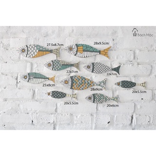 Set Cá Decor Dán Tường Bằng Gỗ Siêu Xinh