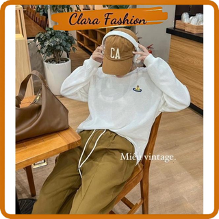 Set bộ thể thao áo trắng mix quần nâu cá tính có ảnh thật clara siêu xinh