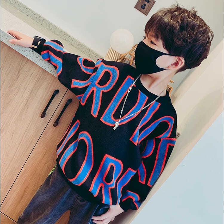 Áo Sweater cổ tròn xinh xắn theo phong cách mùa thu dành cho bé