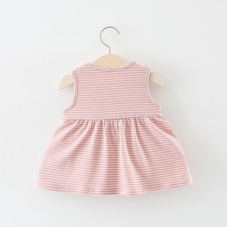 Váy cotton bé gái cổ nơ