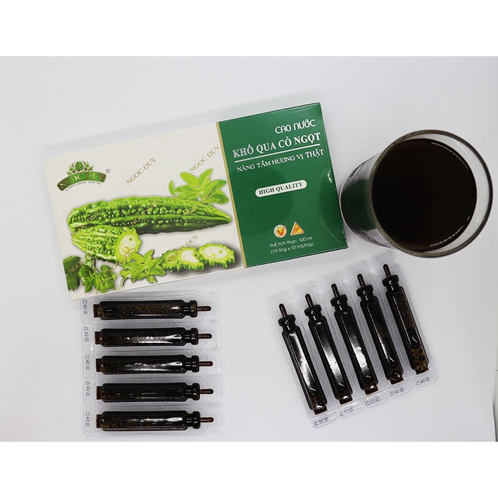 Cao Nước Khổ Qua Cỏ Ngọt | Vegan Store | Thanh nhiệt đẹp da | Detox giảm cân | Tiện Lợi | 10ml x 10 Tuýp | Ngọc Duy