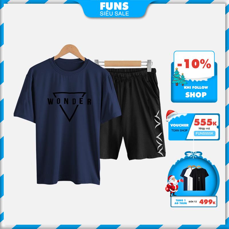 Set Bộ Quần Áo thể thao nam đẹp FUNS mã "KC-T" Áo thun nam, Quần short nam co giãn mùa hè phong cách Hàn Quốc