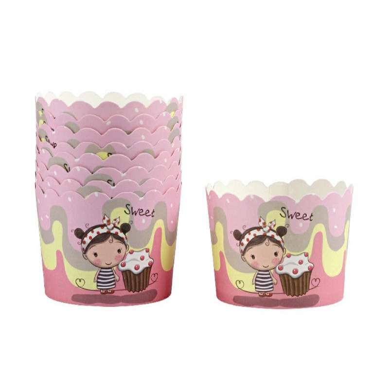 Set 50 cốc giấy làm bánh cupcake loại nhỡ, loại bé